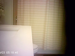 Step sister Caught Pissing And Showering After Pool