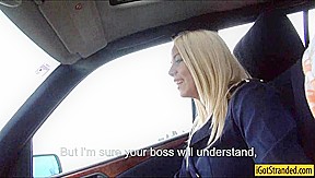 Stewardess Christen Courtney stranded and fucked in public