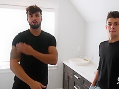 Straight Stepbro Gets Caught Getting A Blowjob From Roommate