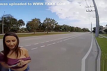 Stranded Big Tits teen 18+ Fucks For Help