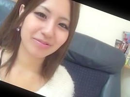 Stripping and showing my small Japanese tits