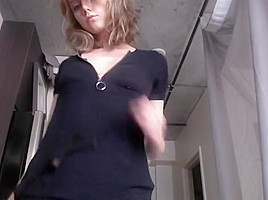 Striptease blonde amateur college girl