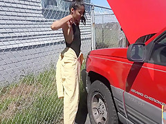 Stuck Fetish Labor Day - Viva Athena Gets Stuck In A Truck