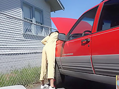 Stuck Fetish Labor Day - Viva Athena Gets Stuck In A Truck