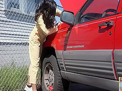 Stuck Fetish Labor Day - Viva Athena Gets Stuck In A Truck