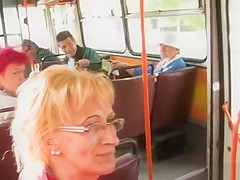 Stunning blonde anal fuck at public bus