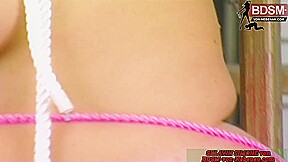 Submissive german chubby housewife bound at bdsm session