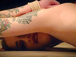 Submissive redhead slave tied up and fucked hard