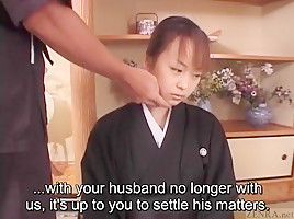 Subtitled mourning Japanese wife Aya Otosaki debt payback