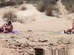 Sunbathing Nudist Beach Two Couple Fuck