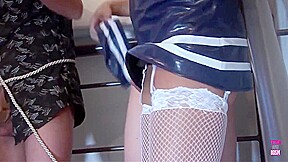 Super Sexy Ladies Cause A Massive Orgy In The Stairwell With Missionary And Cowgirl Sex