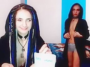 Super hot goth emo college girl webcam tattoo piercing tease