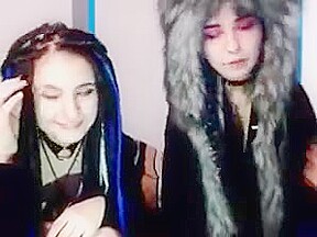 Super hot goth emo college girl webcam tattoo piercing tease
