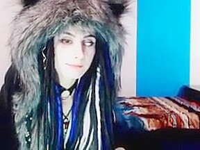 Super hot goth emo college girl webcam tattoo piercing tease