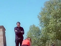 Sweet Asian disgraced in public of Madrid
