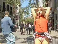 Sweet Asian disgraced in public of Madrid