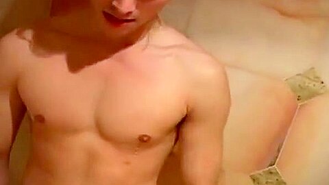 Sweet Horny Boy Shower Cum