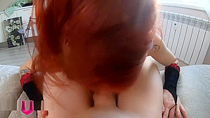 THE GREEN-EYED REDHEAD WITCH GETS ALL OVER HER FACE AFTER HARD ANAL