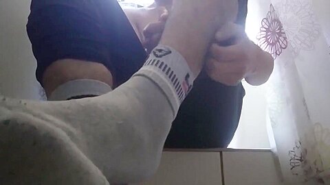 Taking Off My Sweaty Gym Socks Before Shower