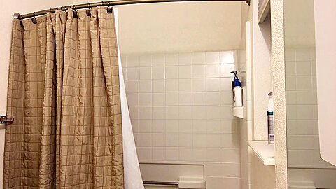 Taking a shower and playing with my cock
