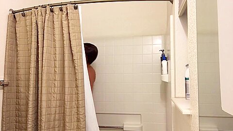 Taking a shower and playing with my cock