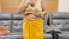 Tamil Actress - Beautiful Indian Milf Changing Saree - Teases In Bra, Panty, Saree Blouse & Skirt