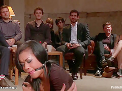 Tanned Slave Bound And Gang Banged