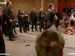 Tanned Slave Bound And Gang Banged