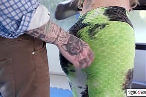 Tattooed Shemale Barebacked By Her Husband With Gracie Jane