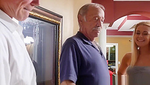 Teasing amateur teen 18+ buttfucked by geriatric