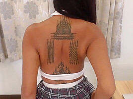 Thai College Girl Plays With Lush