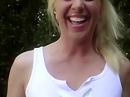 The Sexy Blonde Is Doing A Flawless Blowjob While Her Boyfriend Is Fingering Her Pussy