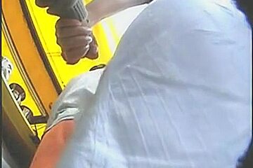 This is a hardcore upskirt action with some chubby ass