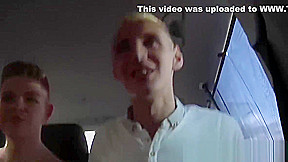 Three amateur dudes Alex Reece and Deacon film orgy in a car