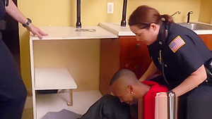 Thug breaks in to private property and gets caught by horny milf cops