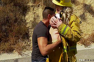 Titfucked Trans Babe In Uniform Pounded At Workplace