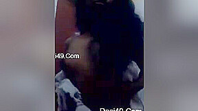Today Exclusive-super Cute Look Desi Girl Play With Her Boobs