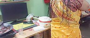 Today Salu Bhabhi Was Looking Hot In A Yellow Saree  Husband Fucks