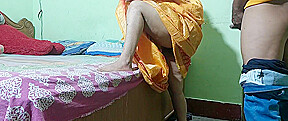 Today Salu Bhabhi Was Looking Hot In A Yellow Saree  Husband Fucks