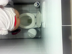 Toilet ceiling cam films girls pissing
