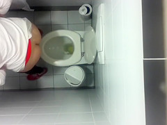 Toilet ceiling cam films girls pissing