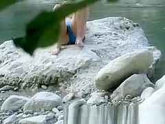 Topless and Lip Slip on Rocks