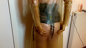 Transparent Latex Masturbation