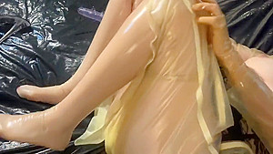 Transparent Latex Masturbation