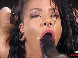 Trapped ebony fucked hard in pussy hole by weird guy