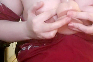 Ts With Giant Natural Tits Gets Wet Playing With Nipples