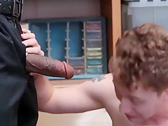 Twink Caught Shoplifting And Fucked By Black Security Officer