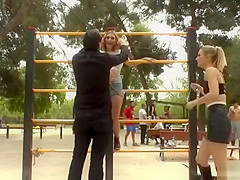 Two European slaves tormented in public
