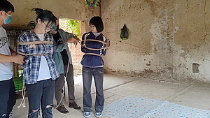 Two Girls Suspended In An Abandoned House