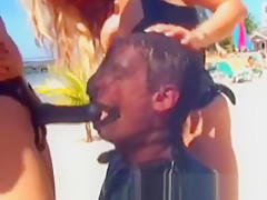Two Nasty Bitches Strapon Peg Guy at the Beach